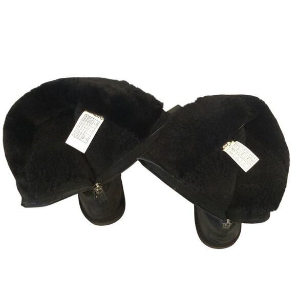 UGG Girls Jesslyn Tall Boots Sz US 3 EU 33 Kids Black Preppy Y2K Suede Shearling - Picture 14 of 14